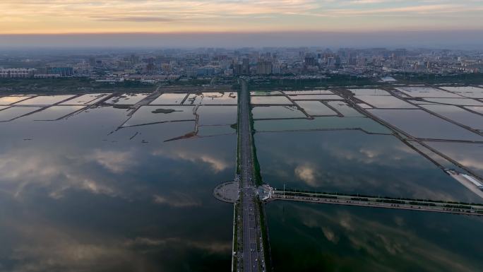 4K航拍中国死海运城盐湖景区运城地标