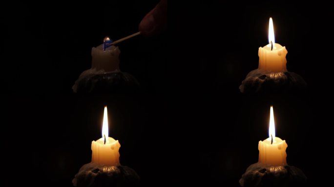 蜡烛在黑暗中燃烧光明