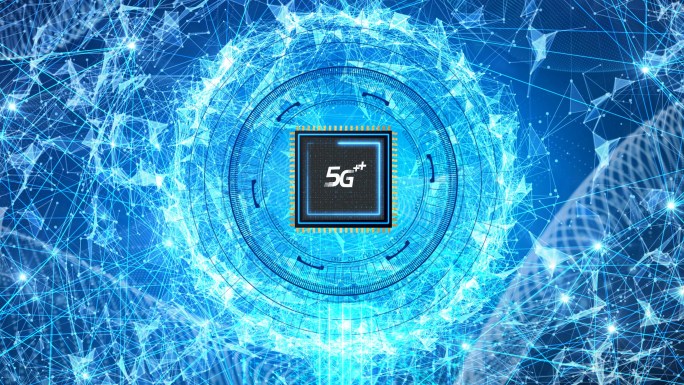蓝色高科技5G芯片大脑人工智能图标