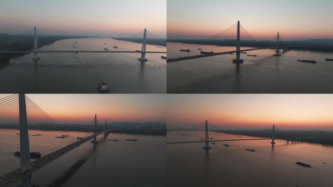 南京长江五桥日落