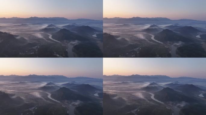 江西鹰潭龙虎山景区日出航拍