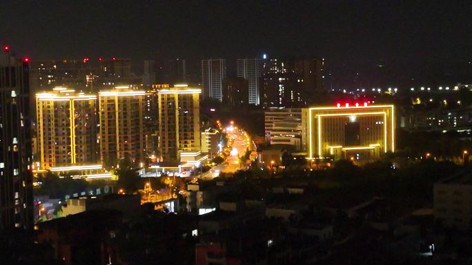 什邡市雍湖夜景航拍