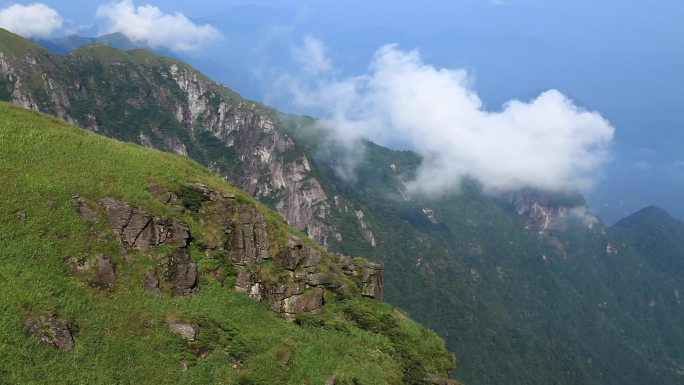 武功山大气壮阔风景航拍