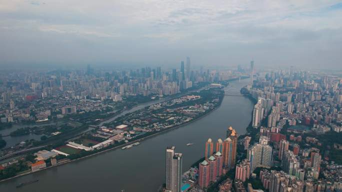 4K广州珠江两岸城市航拍空镜头1