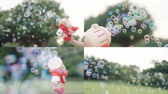 泡泡机吹泡泡唯美文艺空镜