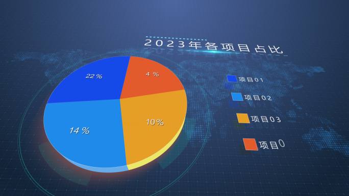 4k企业三维饼状数据图