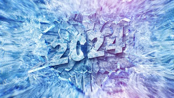 2024年冰面结冰，新年快乐，2024年新年快乐