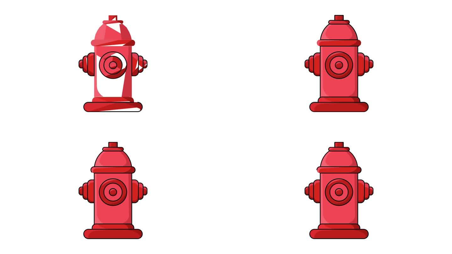 动画视频形成一个消防栓图标