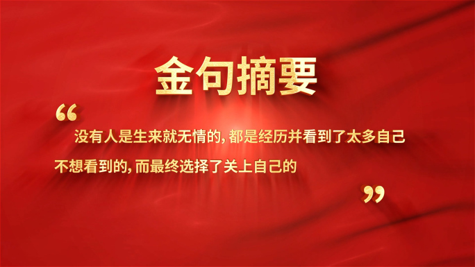 红色党政党建文字宣传标语字幕展示AE模板