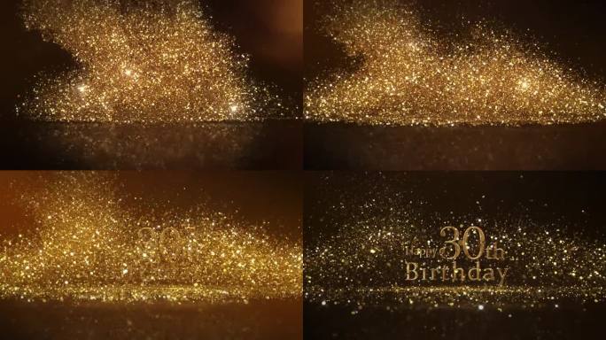 用金色的纸屑祝你30岁生日快乐，祝你生日快乐