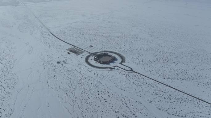 4K新疆阿克苏大雪地航拍