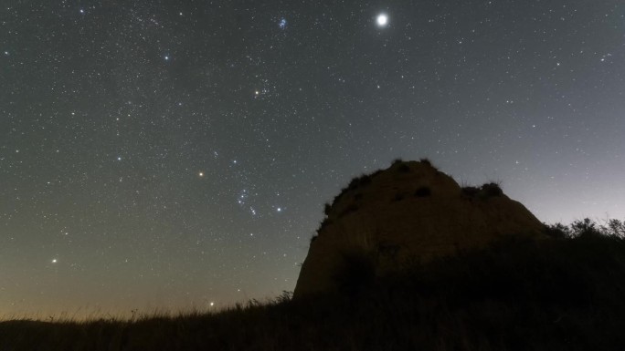 大同方山西寺长城烟墩星空延时视频