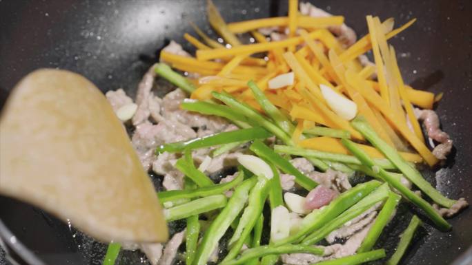 黄花菜炒肉丝 烹饪 美食 香味四溢 棚拍