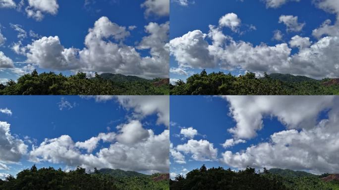 菲律宾雨林上空快速移动的云层。大疆Mavic Air 3。4 k。2023年10月
