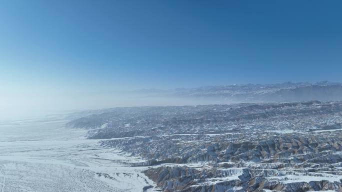 新疆阿克苏雪景大远景航拍