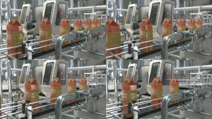 工业厂房果汁饮料的自动化生产过程