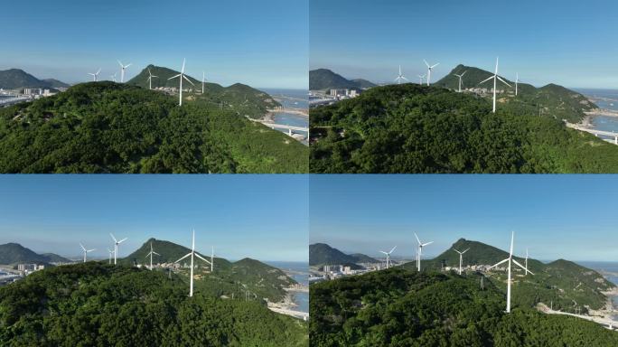 风力发电设施航拍4k视频