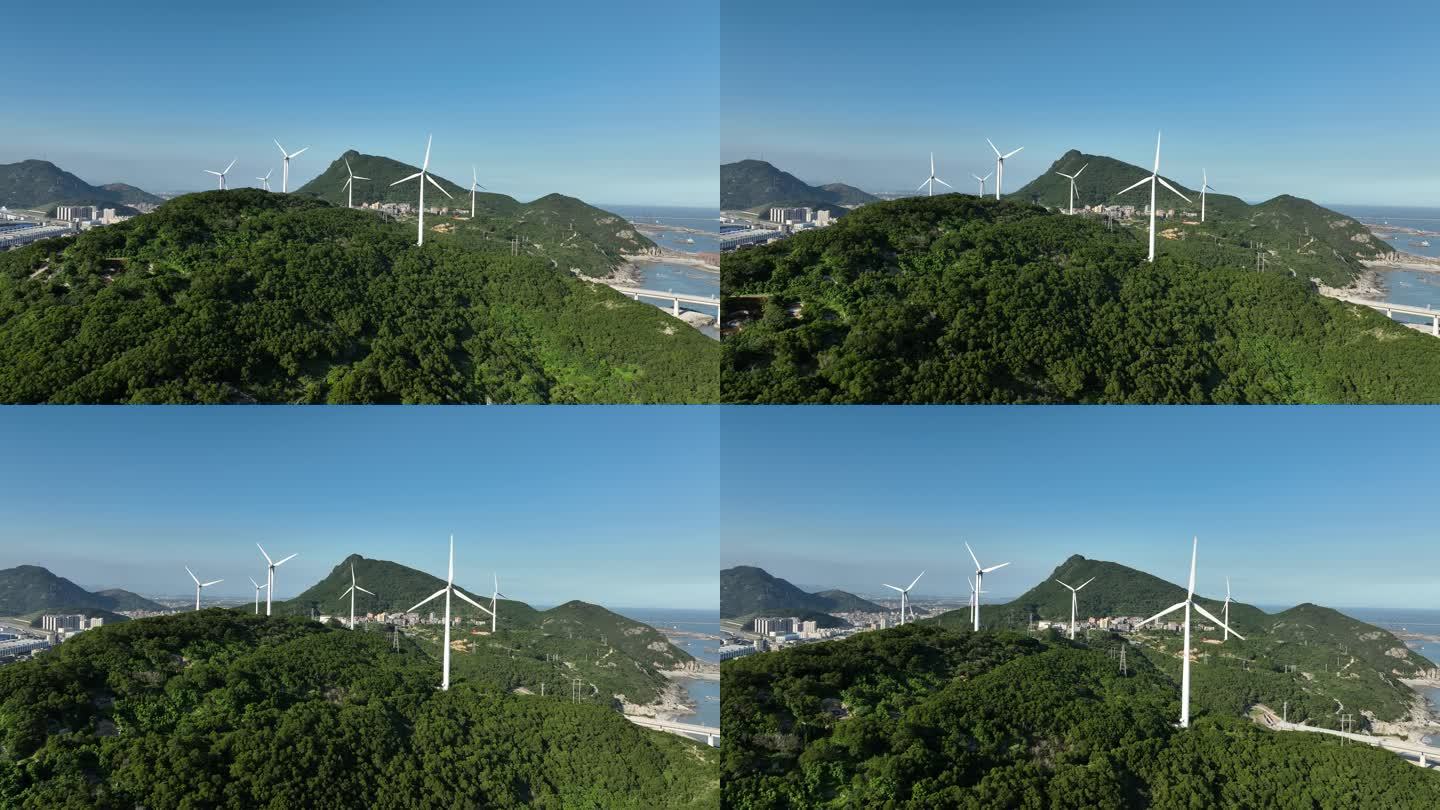 风力发电设施航拍4k视频