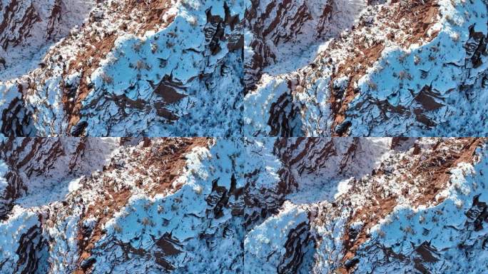 4K新疆温宿大峡谷日照金山