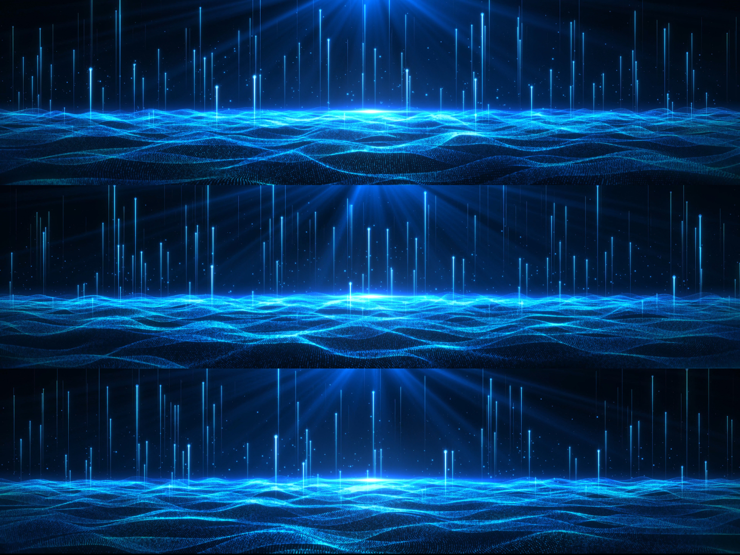 8k蓝色粒子波浪空间背景