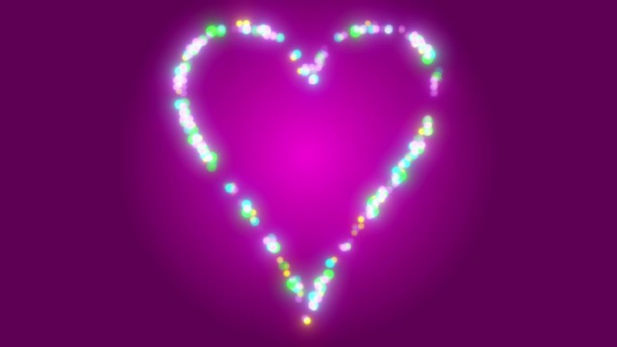 彩色颗粒心形闪闪发光，2月14日情人节，爱情，关系，庆祝蓝色背景股票视频