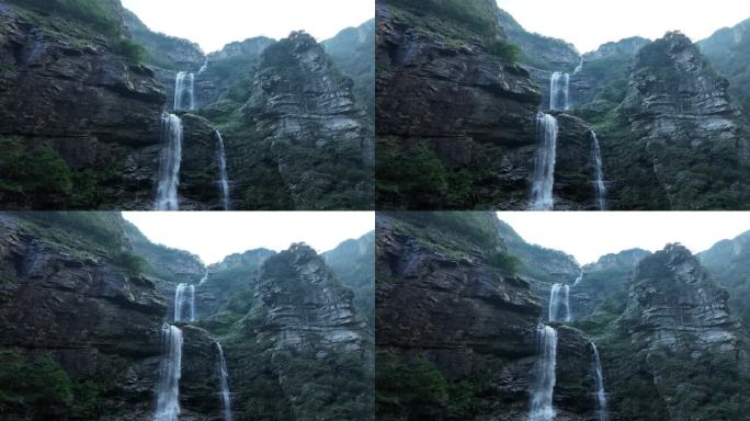 山水航拍庐山瀑布三叠泉高山流水山自然风景