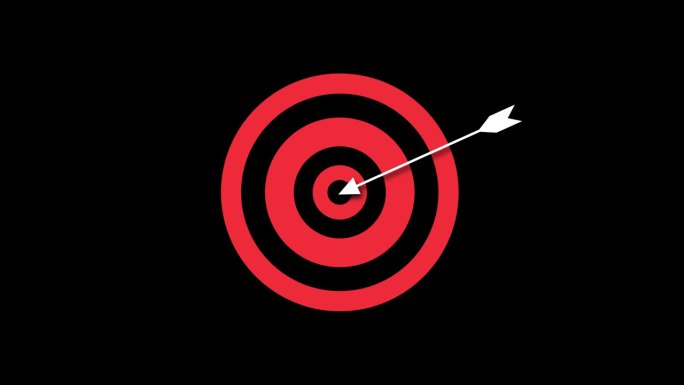 营销目标策略的标志。目标目标图标与箭头标志。目标与箭成功动画