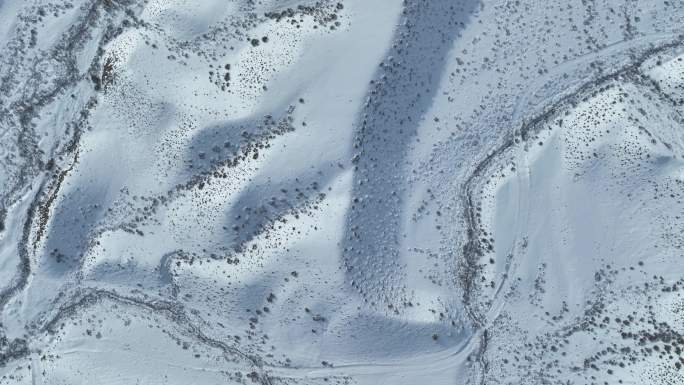 新疆阿克苏塔村鸟瞰雪景