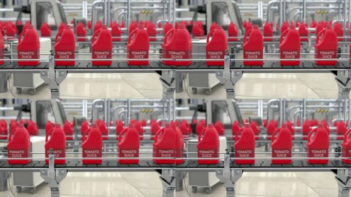 自动化机械处理番茄汁饮料的批量生产