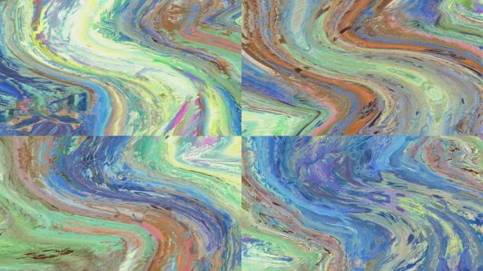 流动的水晶金属油画涂鸦色块艺术抽象背景3