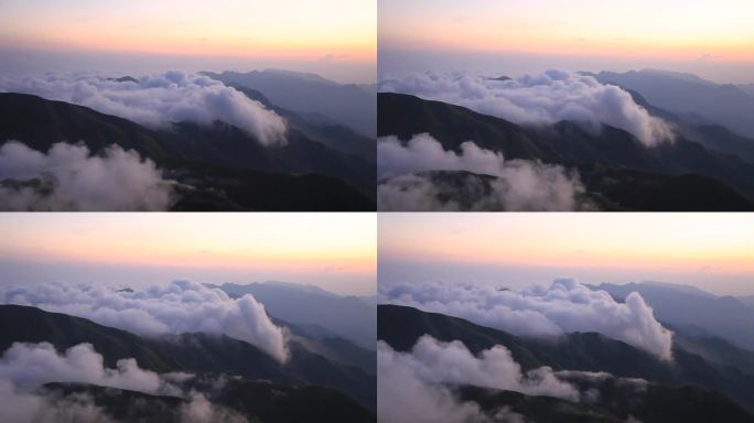 武功山大气云雾缭绕日出航拍