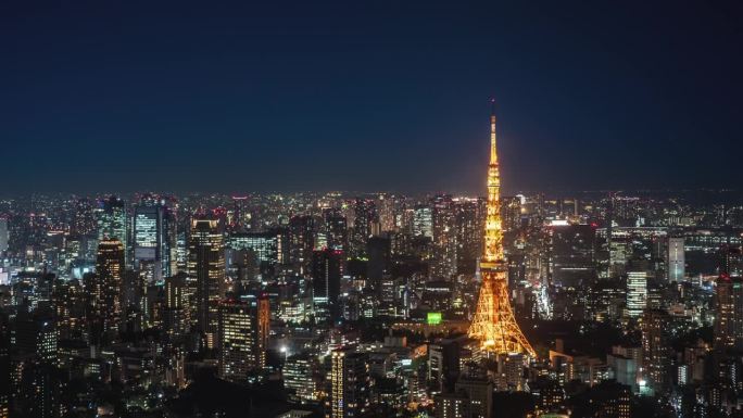 东京塔，日本日本风光日本航拍日本地标