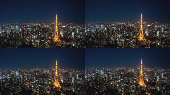 东京塔，日本日本风光日本航拍日本地标