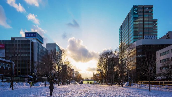 日本札幌的城市,日本风光日本航拍日本地标