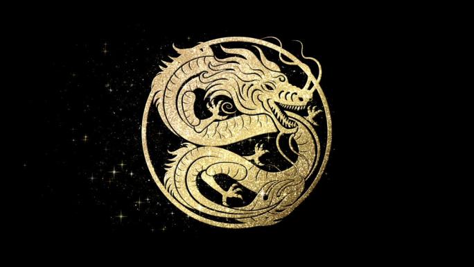 中国星座龙年图标装饰