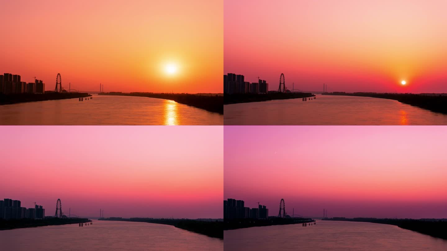 长江之畔的日落延时