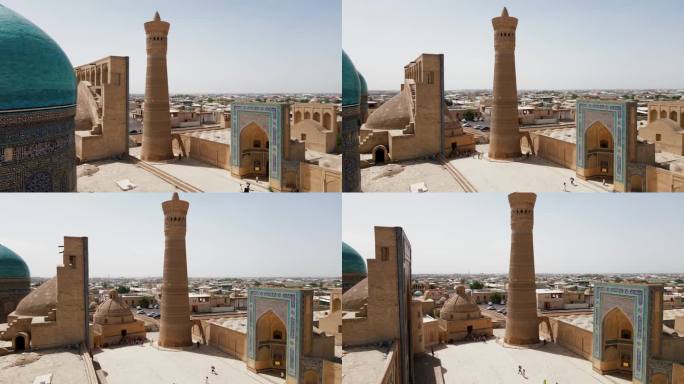 布哈拉，乌兹别克斯坦，坡卡兰清真寺和布哈拉方舟城堡