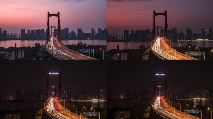 《鹦鹉洲长江大桥延时摄影》