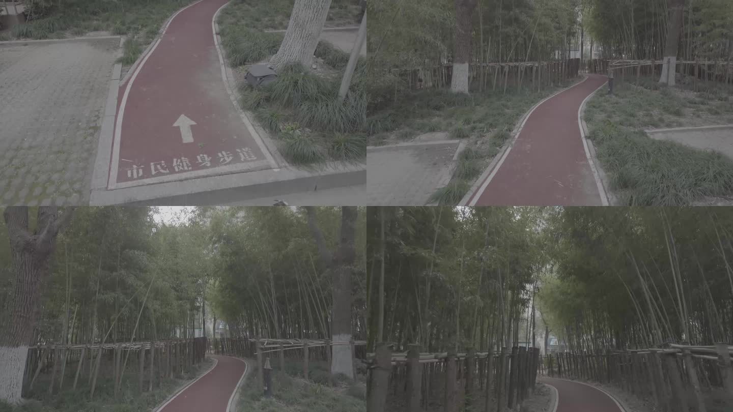 上海小区里的健身跑道 健康4k