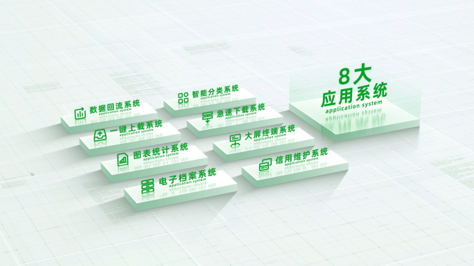 （8）绿色简洁明亮功能结构分类