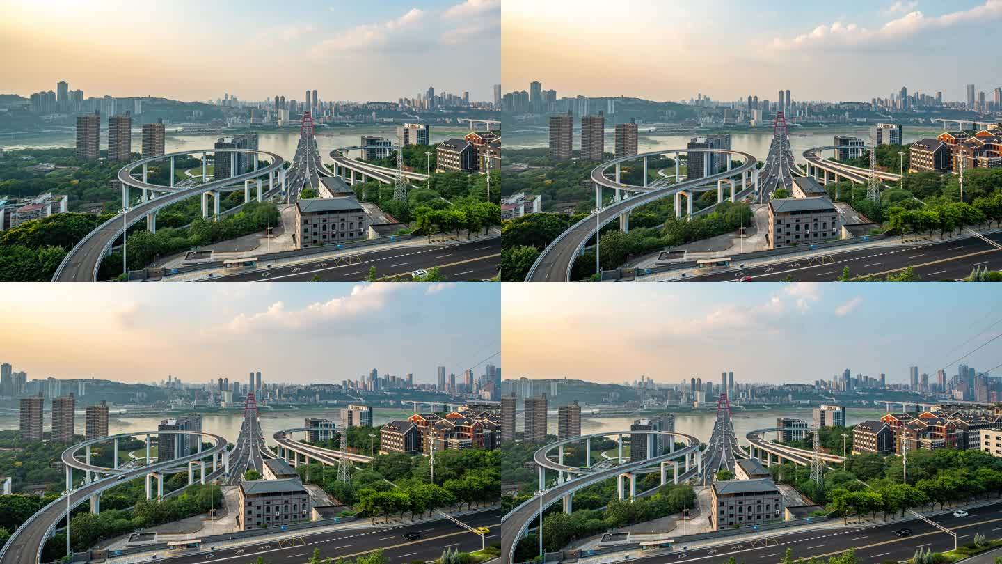 重庆菜园坝大桥延时摄影