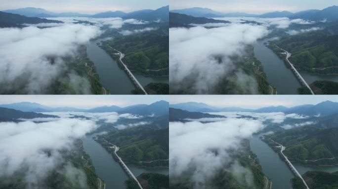 云 雾 山河 流域 河流 大自然