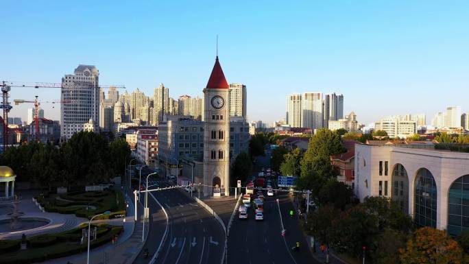 天津意风区 意大利风情区航拍 天津旅游区