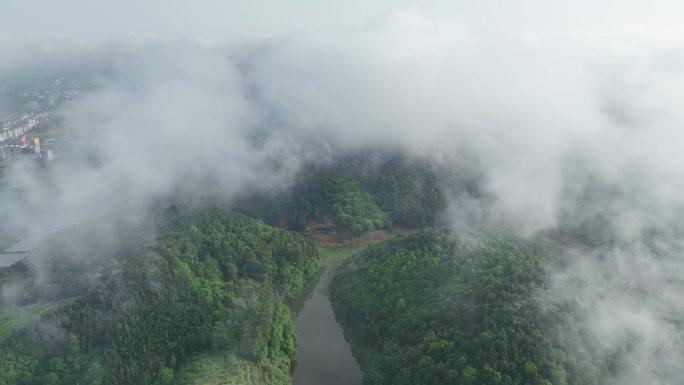 湖南资兴市乡村航拍4k