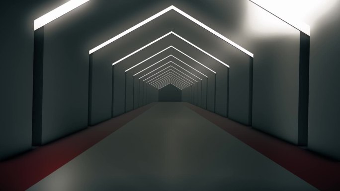 未来隧道(Loopable)，概念照明走廊，室内设计，宇宙飞船，抽象，科学，技术，科学，建筑，工业，