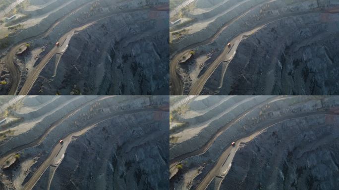 铁矿露天矿铁矿露天矿航空测量4K视频。