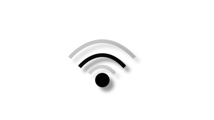 无线网络图标，wifi符号wifi点带有变化电平的信号，无线技术概念，标志。