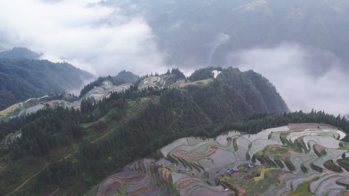 贵州黔东南加榜梯田航拍