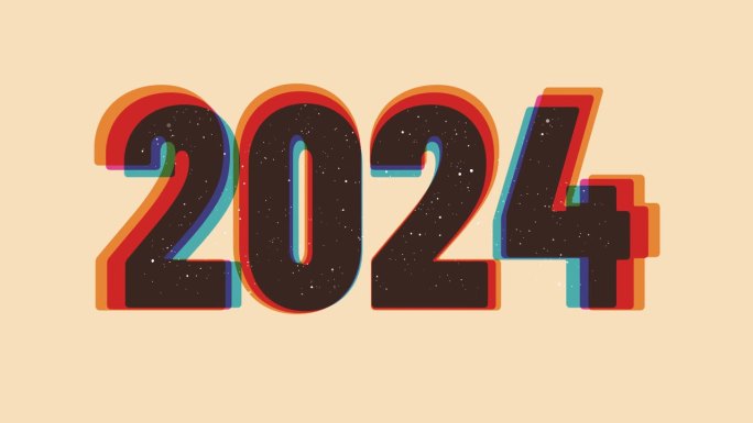 2024年新年相框与riso印花效果。70、80、90年代的复古装饰。写真美学与老派风格美学。深空表