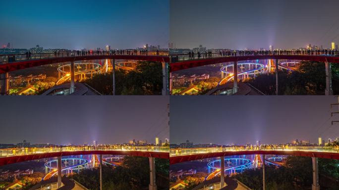 重庆菜园坝大桥夜景延时摄影